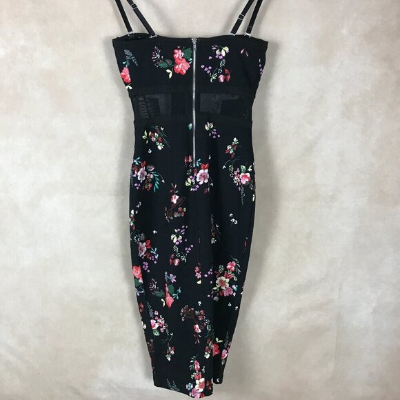 Material Girl Black Floral Bustier Bodycon Party Dress NWT SMALL - Picture 8 of 12